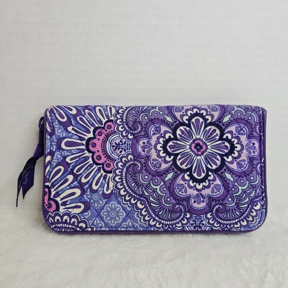 Vera Bradley Lilac Tapestry Zip Around Wallet